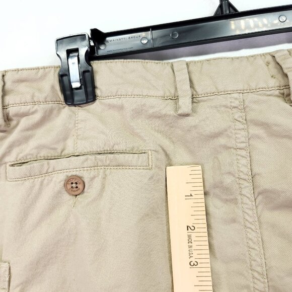 Orlebar Brown Cargo Shorts Mens Size 36 Linen Blend Khaki Bulldog Slim Fit 5" - Picture 3 of 11